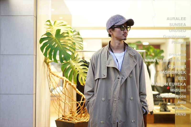 WASHED FINX CUPRO TWILL LONG COAT