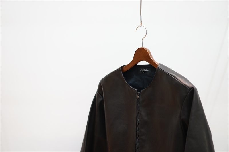 UNUSED for BALUCA/No Collar Leather Jacket/Blackのご紹介です 
