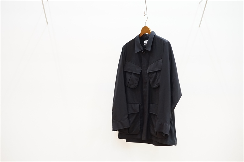 Graphpaper(グラフペーパー)21SS Collectionの新作、Cupro Military Jacket/Black(GM211-30054)のご紹介です。 | BALUCA JOURNAL Graphpaper(グラフペーパー)21SS Collectionの新作、Cupro Military Jacket/Black(GM211-30054)のご紹介です。 | BALUCA JOURNAL