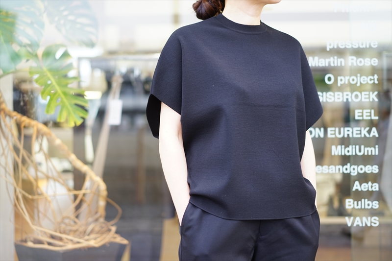【美品】  AURALEE / オーラリー | WOOL RECYCLE POYESTER HIGH GAUGE RIB KNIT BIG SLEEVELESS PULLOVER ウール混 ハイゲージ ニットTシャツ | 0 | ブラック | レディース AURALEE for women's(オーラリーウイメンズ)21SSCollectionの新作
