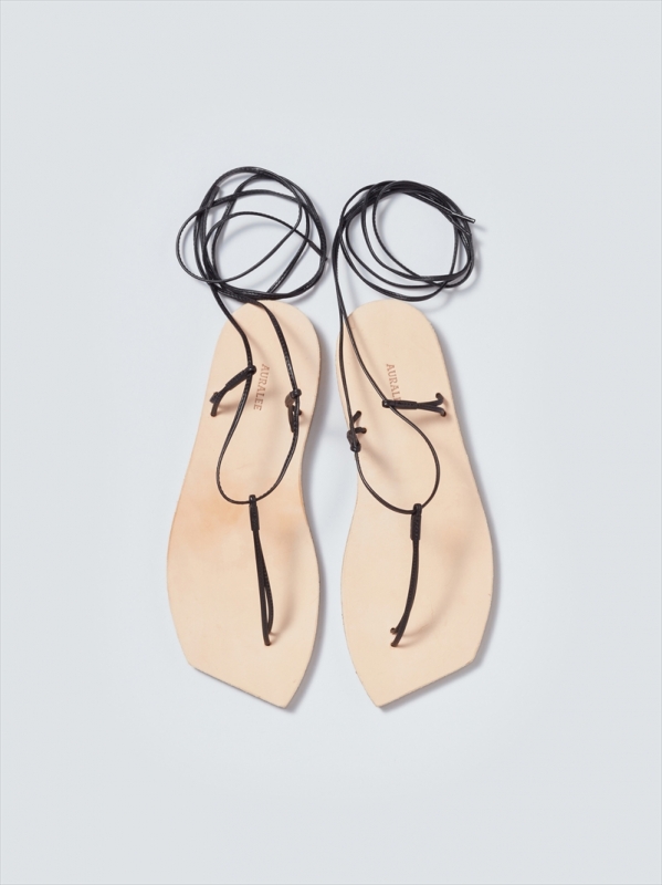 新品]24cm AURALEE LEATHER LACE-UP SANDALS