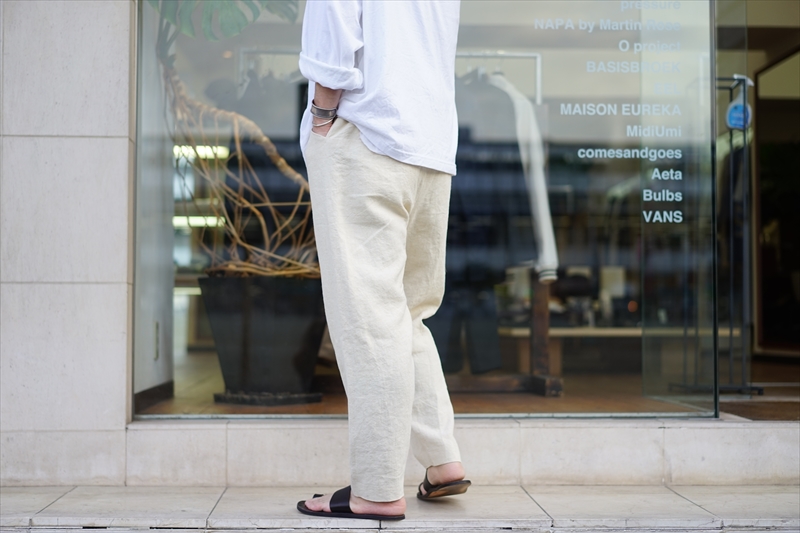 SUNSEA(サンシー)21SS Collectionの新作、Sound Cotton GIGOLO Shirt/ITALY Hemp Wide  Pants/ITALY Hemp Pants/Normaudie Muleのご紹介です。 | BALUCA JOURNAL