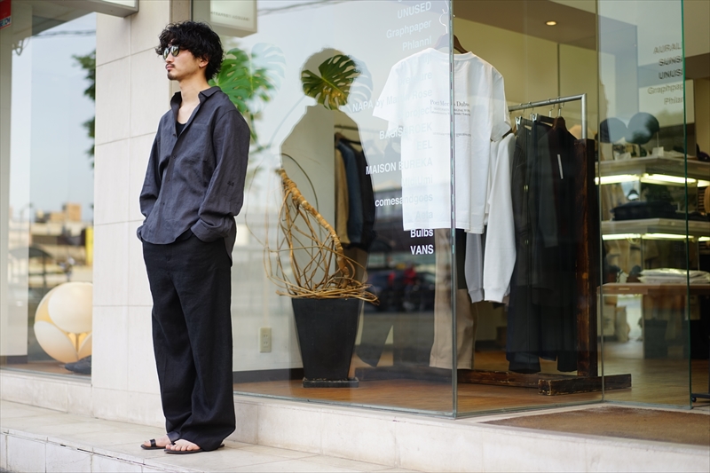 SUNSEA(サンシー)21SS Collectionの新作、Johnny D.Linen Shirt