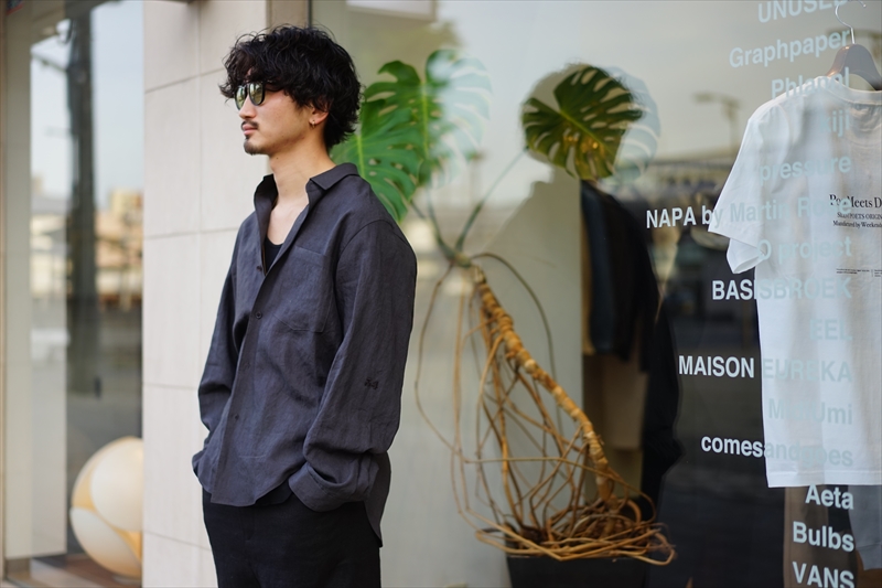 SUNSEA(サンシー)21SS Collectionの新作、Johnny D.Linen Shirt
