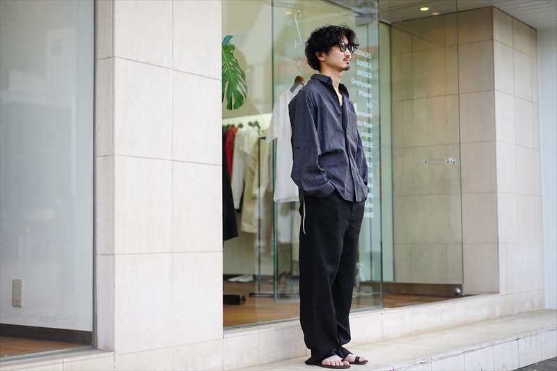 SUNSEA(サンシー)21SS Collectionの新作、Johnny D.Linen Shirt