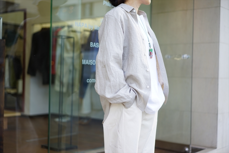SUNSEA(サンシー) の新作、Johnny D.Linen Shirtを使ったスタイル