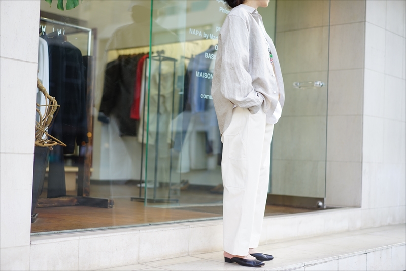 SUNSEA(サンシー) の新作、Johnny D.Linen Shirtを使ったスタイル