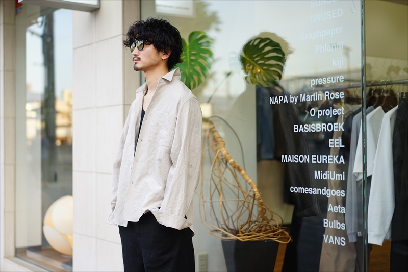 SUNSEA(サンシー)21SS Collectionの新作、Johnny D.Linen Shirt