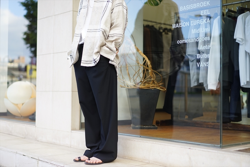 SUNSEA(サンシー)21SS Collectionの新作、LINEN CHECK GIGOLO SHIRT