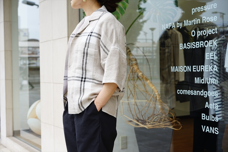 SUNSEA(サンシー)21SS Collectionの新作、LINEN CHECK FRIED SHRIMP