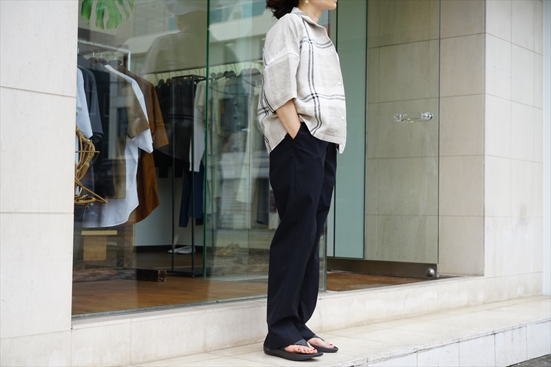 SUNSEA(サンシー)21SS Collectionの新作、LINEN CHECK FRIED SHRIMP