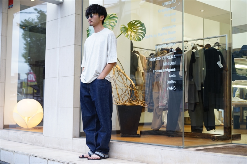 [AURALEE] Hard Twist Denim Wide Pants