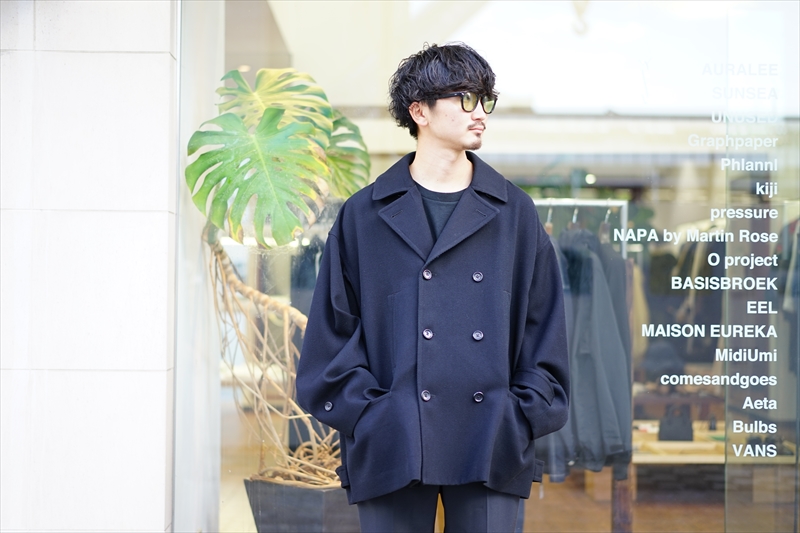 Graphpaper グラフペーパー Wool Kersey Pea Coat