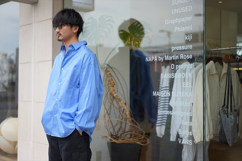 Graphpaper(グラフペーパー)22SS Basic Collectionの新作、Broad L/S