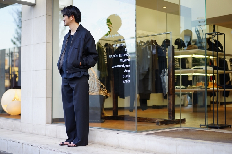 SUNSEA(サンシー)22SS Collectionの新作、N.M Oxford w/耳 MA-1/BKを