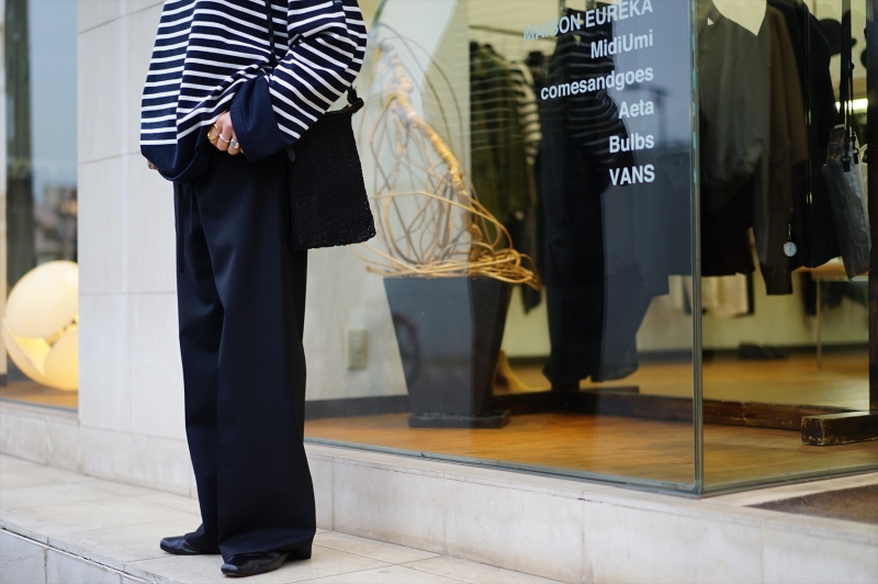 SUNSEA(サンシー)の新作、N.M Oxford w/耳 STRAIGHT Pants/BKを SUNSEA(サンシー)の新作、N.M Oxford w/耳 STRAIGHT Pants/BKを