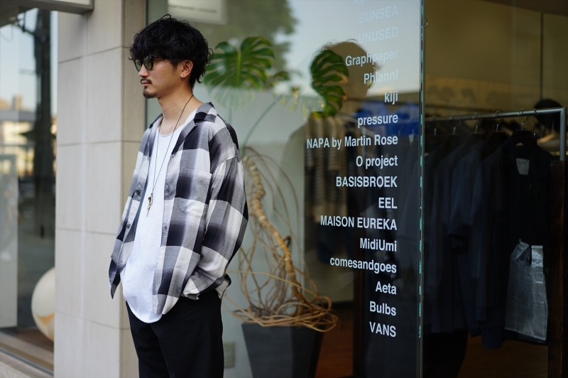 UNUSED(アンユーズド)22SS Collectionの新作、Ombre check open collar UNUSED(アンユーズド)22SS Collectionの新作、Ombre check open collar
