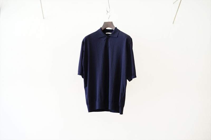 トップス AURALEE  HARD  COTTON GAUZE SHORT POLO AURALEE HARD TWIST COTTON GAUZE SHORT POLO 