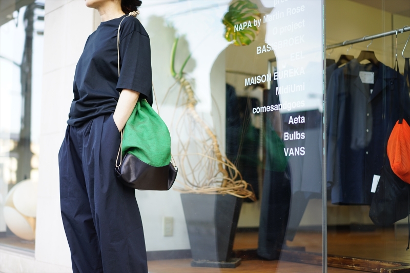 SUNSEA(サンシー)の新作、BANGLADESH w/耳 LINEN KNAPSACK/Greenを使っ
