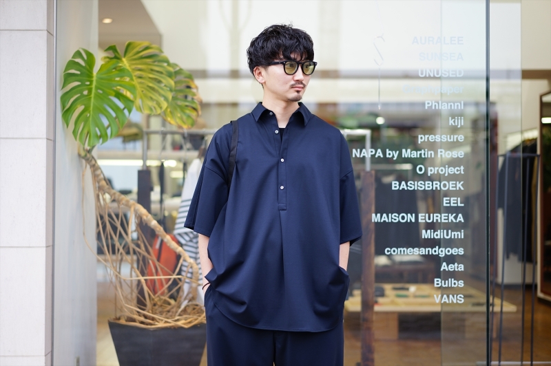 Graphpaper Viscose Ponte セットアップ Graphpaper】 Viscose Ponte S/S Yoke Sleeve Shirt/Track Pants