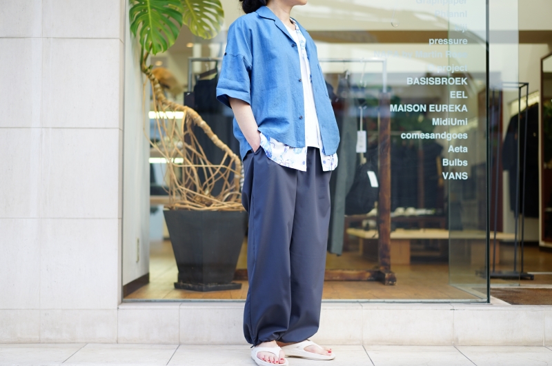 綺麗なBlueが特徴的なSUNSEA(サンシー)JOE S.LINEN SHIRTを使った