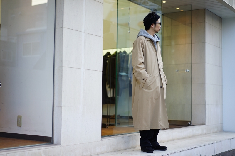 AURALEE フィンクスハードツイストギャバジンステンカラーコート size4 AURALEE / Finx Hard Twist Gabardine Soutien Collar Coat (Ink Black