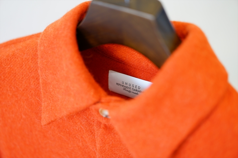 UNUSED(アンユーズド)の新作、Alpaca Tweed Shirt(US2281)/Orangeを