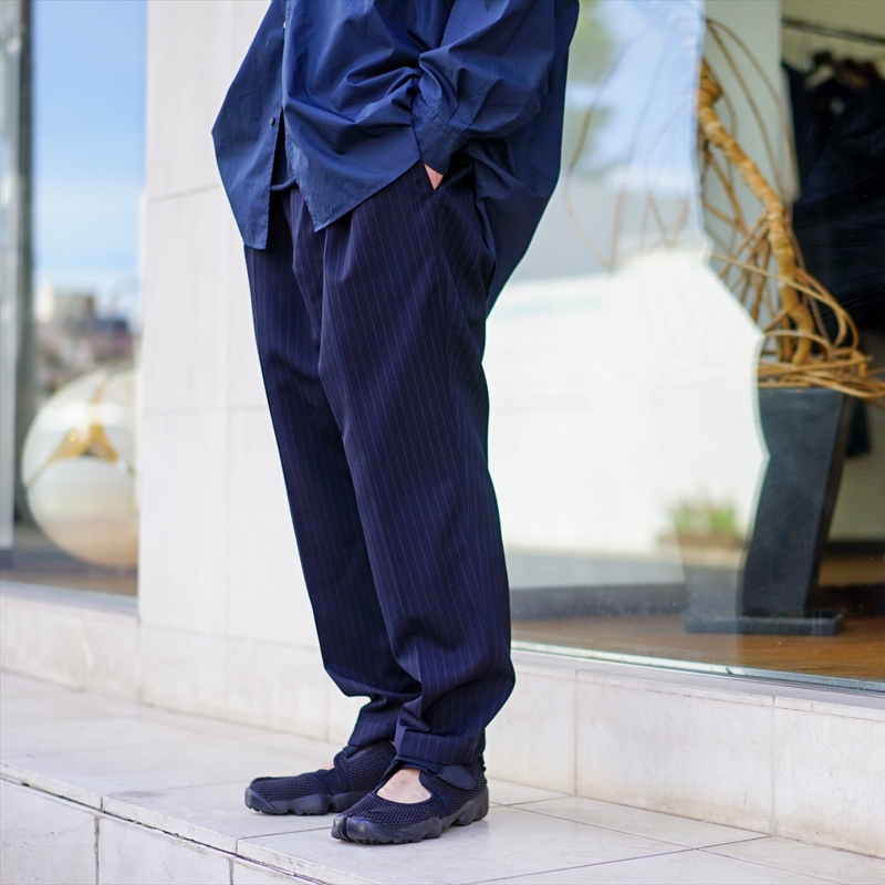 Graphpaper(եڡѡ)Selvage Wool Tapered Slacks(GM203-40107B)/Navy ST