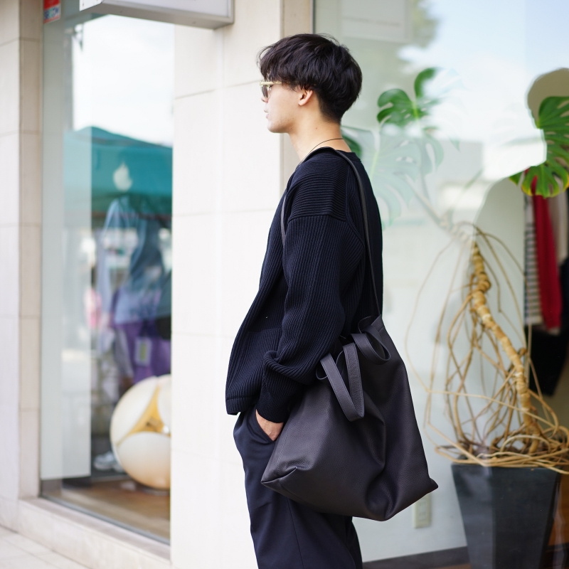 AURALEE ブラックカーディガン Model/A22SC01TR 日本製 AURALEE (オーラリー) HIGH TWIST WOOL KNIT SHIRT カーディガン