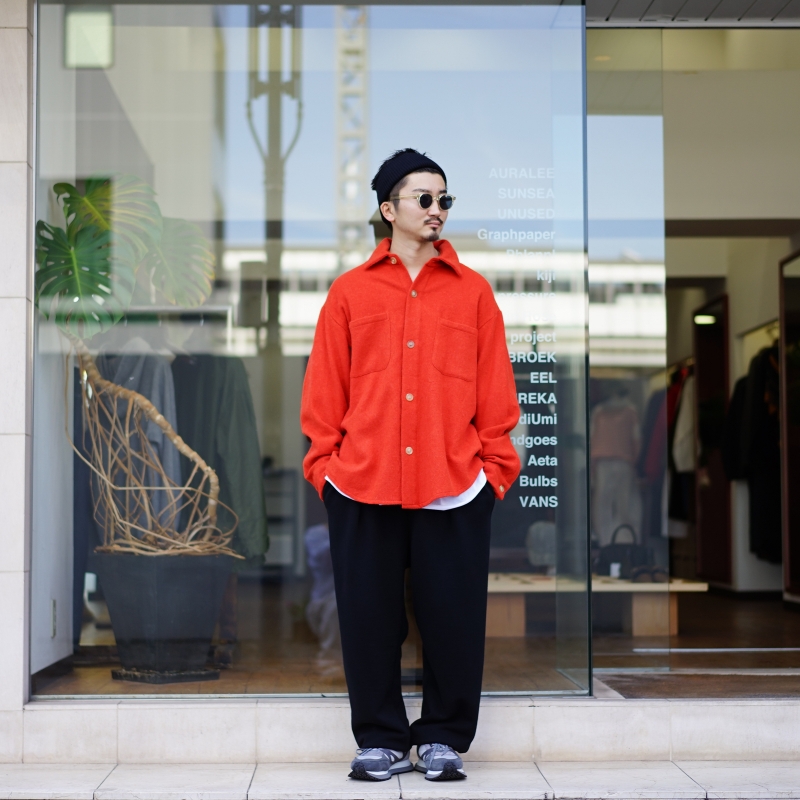 UNUSED(アンユーズド)22AW Collectionの新作、Alpaca Tweed Shirt