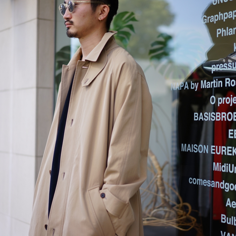 AURALEE FINX HARD TWIST GABARDINE ステンカラー AURALEE / Finx Hard Twist Gabardine Soutien Collar Coat (Ink