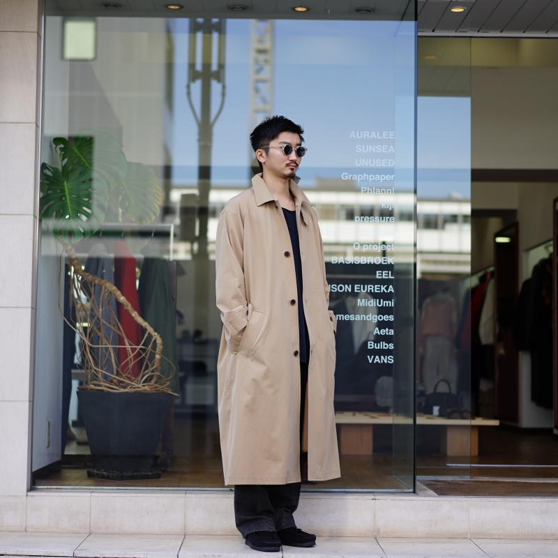 t*o様 Hard Gabardine Soutien Collar Coat AURALEE FINX HARD TWIST GABARDINE SOUTIEN COLLAR COAT BEIGE