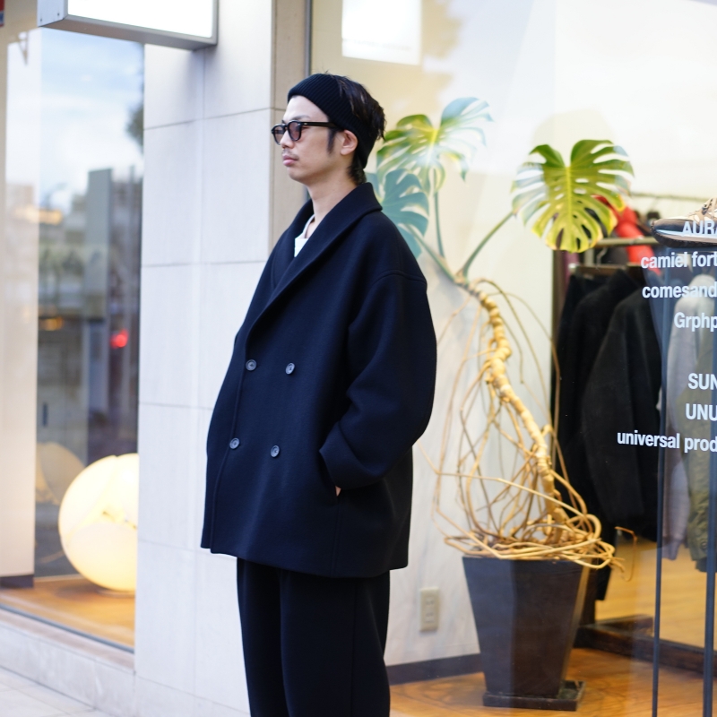 【短期出品】Scale Off Melton Shawl Collar Coat