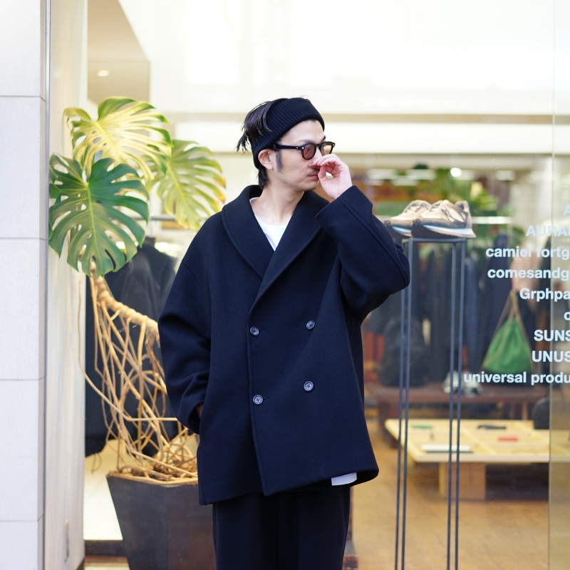 【短期出品】Scale Off Melton Shawl Collar Coat