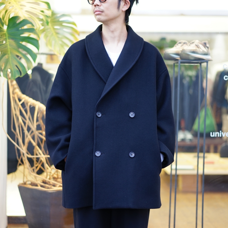 【短期出品】Scale Off Melton Shawl Collar Coat