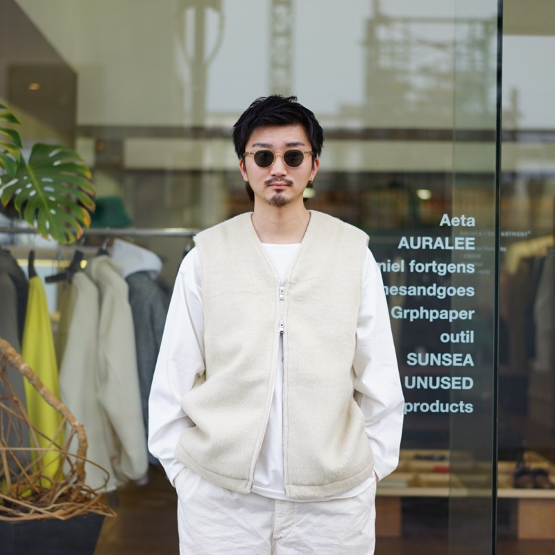 EXCLUSIVE BALUCA別注 / KIIT(キート)W/AC SHAGGY PILE ZIP UP VEST 