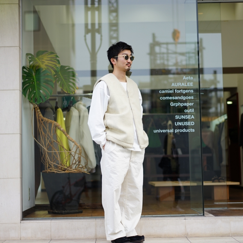 SHAGGY PILE ZIP UP 【すべてのアクアリウムの種類】 ? VEST/Ivory