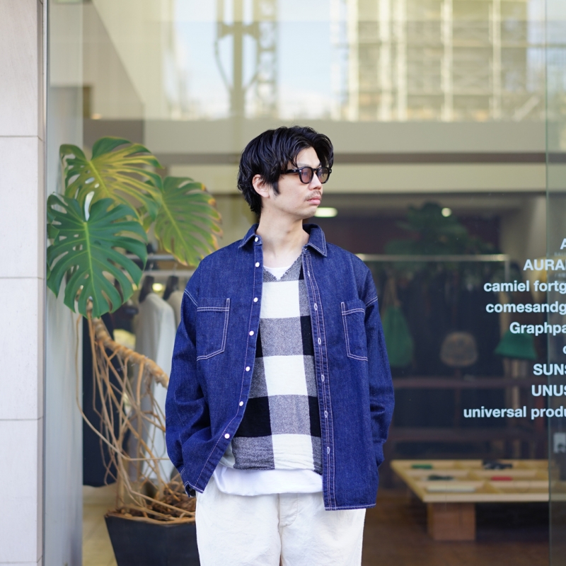 Graphpaper(グラフペーパー)Basic Collection /Denim Regular Collar