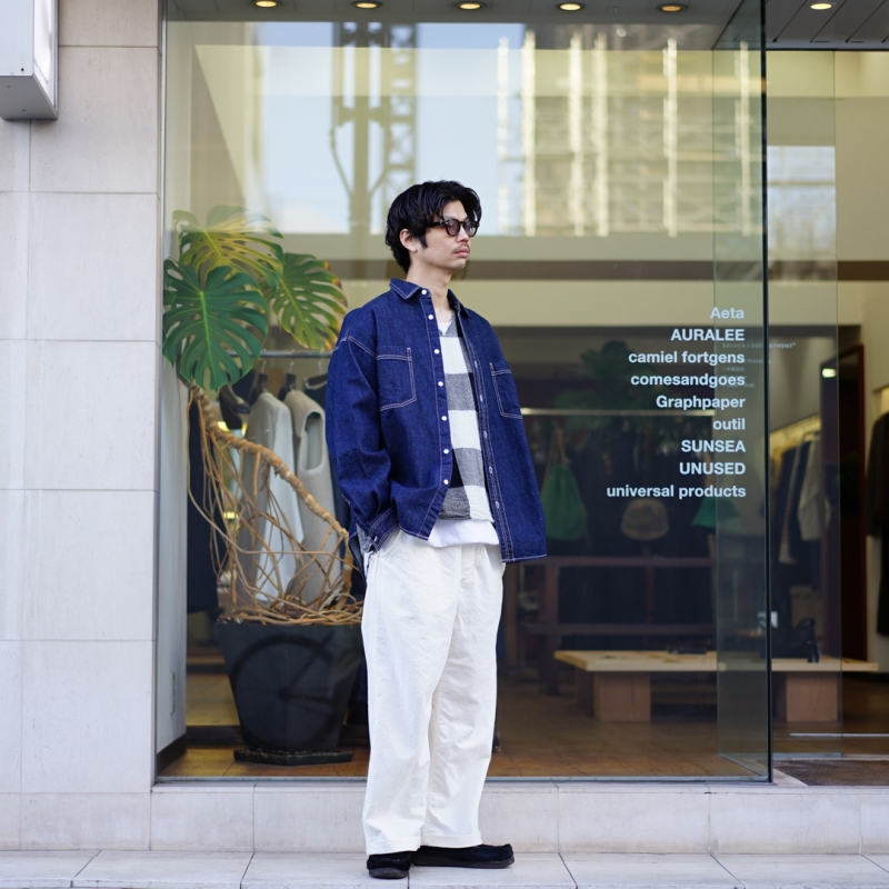 大人気　美品　グラフペーパー　デニムシャツ Graphpaper(グラフペーパー)Basic Collection /Denim Regular Collar