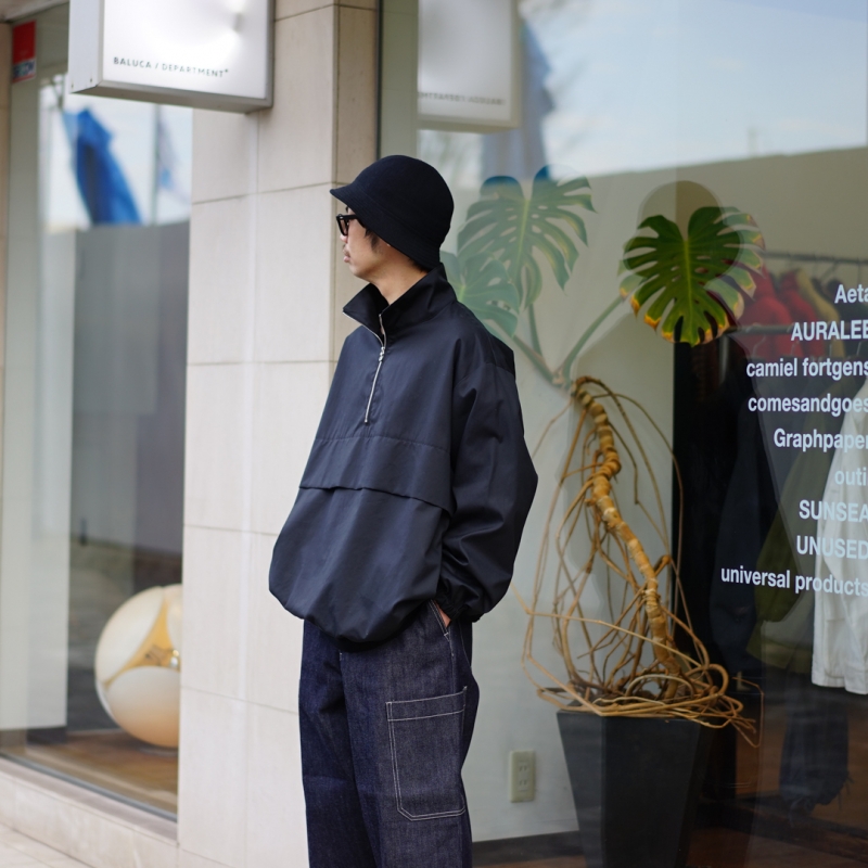graphpaper グラフペーパー　23ss Anorak ハーフジップ Graphpaper - グラフペーパー / DULL POPLIN ANORAK | NOTHING BUT
