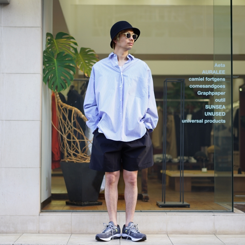 Graphpaper(グラフペーパー)Broad Stripe L/S Oversized Regular