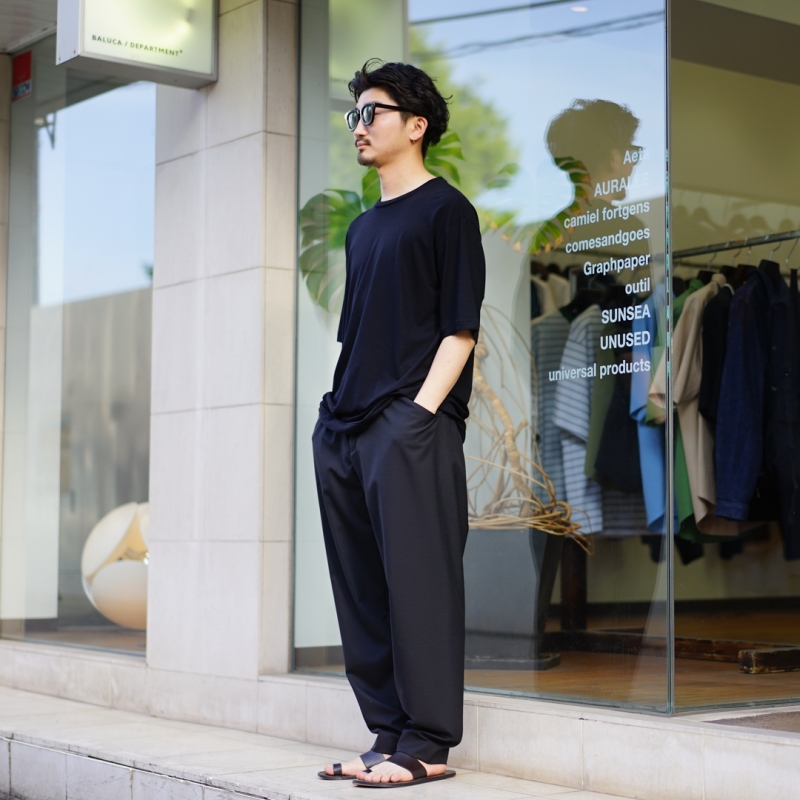 SUNSEA 22ss Oxford w 耳　STRAIGHT PANTS