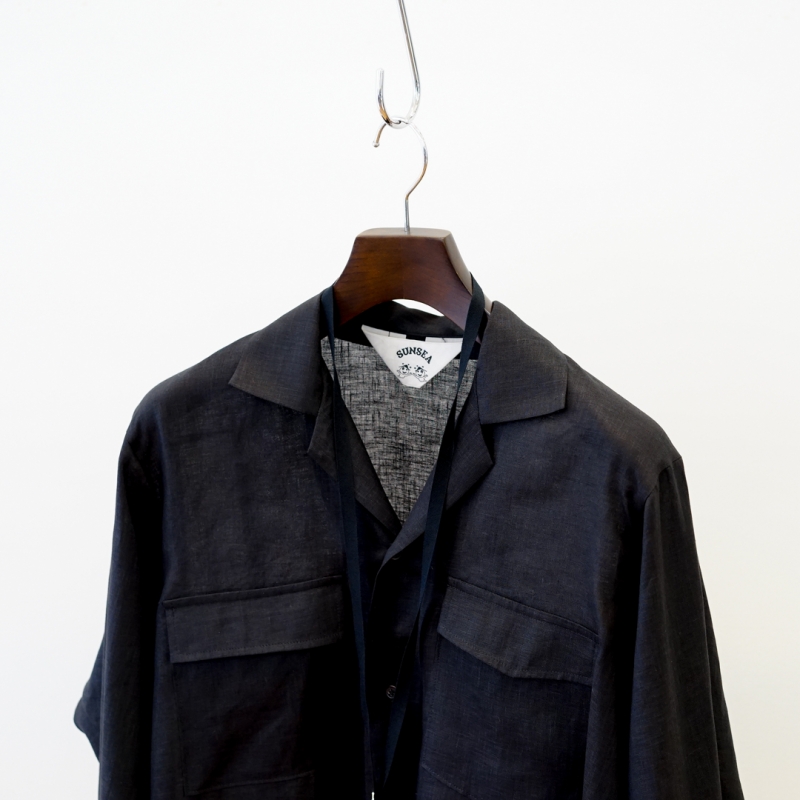 SUNSEA(サンシー)27th Collectionの新作、 Linen Gigolo Shirt/BKのご