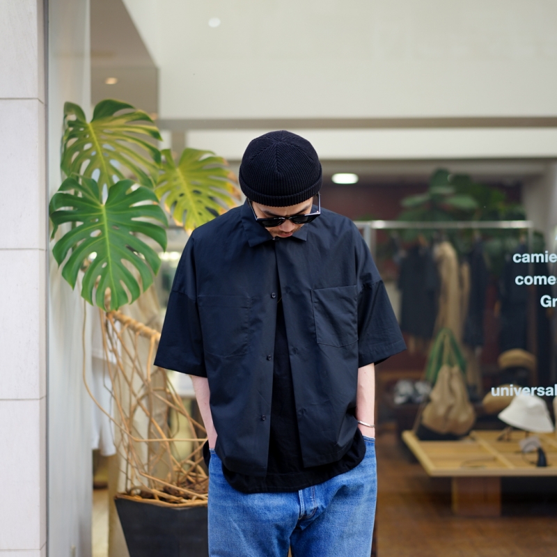 SUNSEA(サンシー)27th Collectionの新作、Cotton Fried Shrmp Shirt/BK
