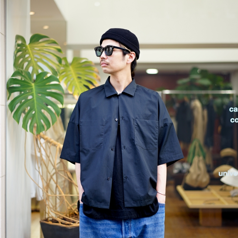 SUNSEA(サンシー)27th Collectionの新作、Cotton Fried Shrmp Shirt/BK