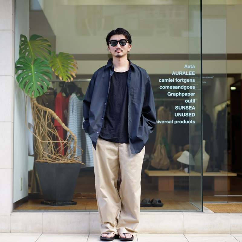 グラフペーパー Suvin Chino Wide Straight Pants-