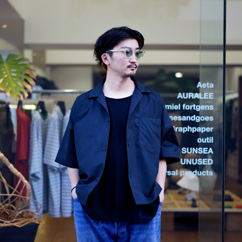 トップス SUNSEA shadow check fried shrimp shirt 美品】SUNSEA 18ss CHECK FRIED SHRIMP SHIRT