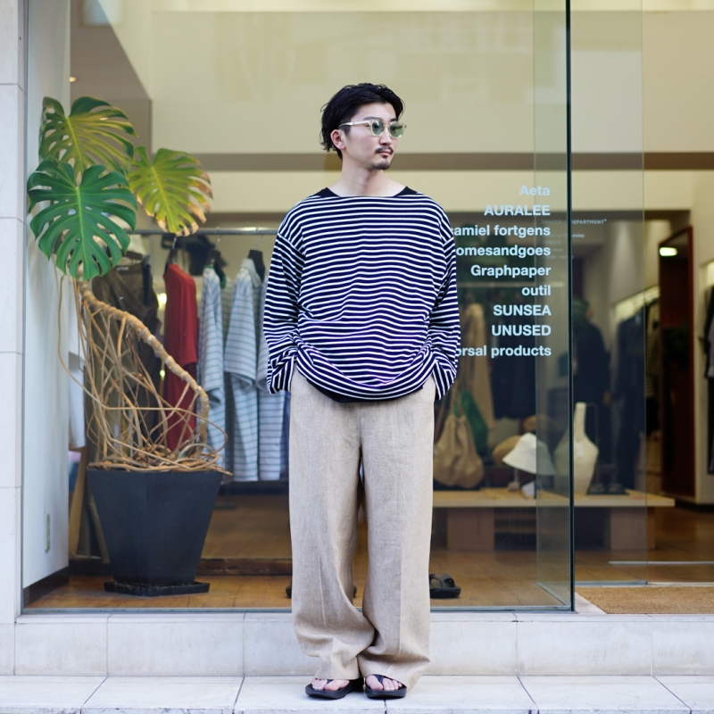 SUNSEA(サンシー)Bangladesh Linen w/耳 Wide Pantsのご紹介です  