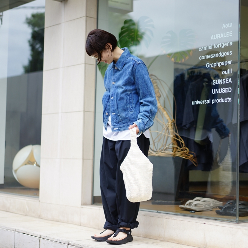 Faded Light Denim Blouson in Light Indigo