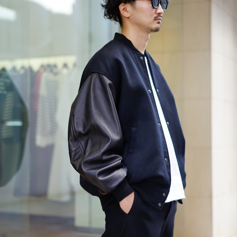 ジャケット・アウター 23AW Graphpaper Melton Stadium Jacket Graphpaper Scale Off Melton Stadium Jacket style.2022.9.10